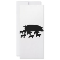 pig mum with young pigs icon rack cards