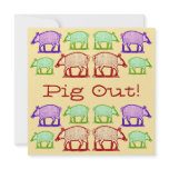 Pig Out at Our Place - Folk Art Piggy Funny Custom Invitations