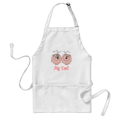 Pig Out! Pigs Laughing apron