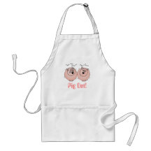 Pig Out! Pigs Laughing apron