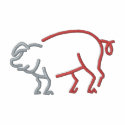 Pig Outline embroidered shirts