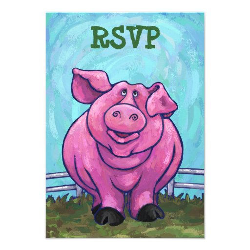 Pig Party Center Custom Announcements