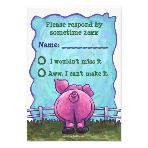 Pig Party Center Custom Announcements