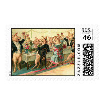 Pig Party Postage Stamp