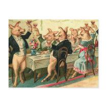 Pig Party Postcard