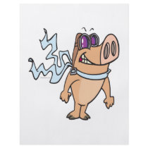 pig pilot cartoon personalized flyer