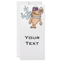 pig pilot cartoon rack card design
