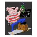 Pig Pirate Captain Aham Poster Print