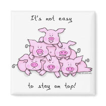 Pig Pyramid Fridge Magnet by jamiecreates1 Pig Pyramid Fridge Magnet
