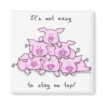 Pig Pyramid Fridge Magnet by jamiecreates1