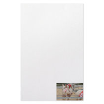 Pig racing pink piglet number three custom stationery
