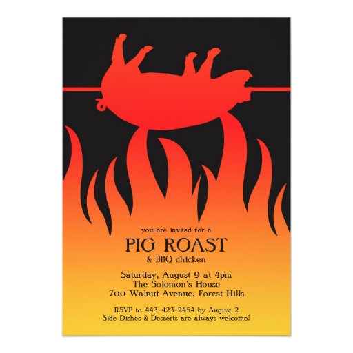 Pig Roast BBQ Flat Invitation