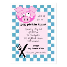 Pig Roast Invitation Postcards