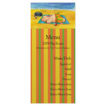 Pig Roast Menu Card rack cards by 13BlackCatsDesigns Pig Roast Menu Card rack cards