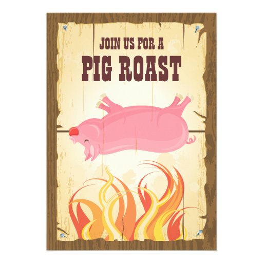 Pig Roast Party Invitation 5 X 7 Invitation Card Zazzle