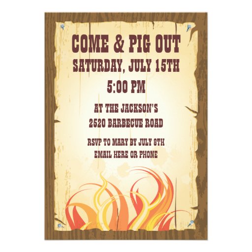 Pig Roast Party Invitation