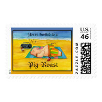 Pig Roast Postage Stamp