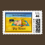 Pig Roast Postage Stamp