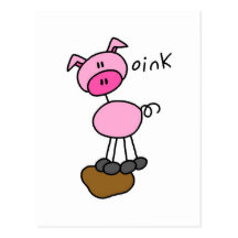 Pig Says Oink T-shirts and Gifts Post Cards