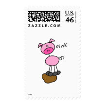 Pig Says Oink T-shirts and Gifts Postage Stamps