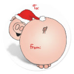 pig season's eatings, To: From: Round Sticker