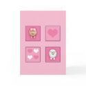 Pig & Sheep & Hearts Greeting Card by Minisculptures Pig & Sheep & Hearts Greeting Card