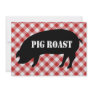 Pig Silo, Red and White Checkered Fabric Pig Roast Personalized Invites Pig Silo, Red and White Checkered Fabric Pig Roast Personalized Invites