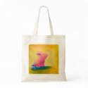 Pig sitting thinker fun cute original art painting bag
