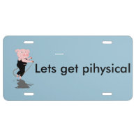 Pig Skipping Lets get pihysical License Plate
