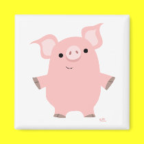 Pig standing up magnet
