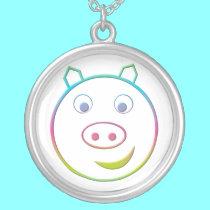 "Pig" Sterling Silver Necklace by Artists4God "Pig" Sterling Silver Necklace