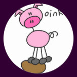 Pig Stick Figure Sticker