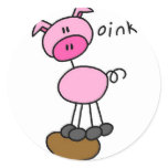 Pig Stick Figure Sticker
