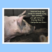 Pig Wisdom - wrestle postcards