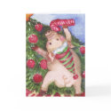 Pig with a Candy Cane admiring Christmas Tree cards by sharonfosterart Pig with a Candy Cane admiring Christmas Tree cards