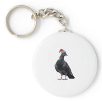 Pigeon Santa Hat Keychains