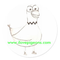 pigeonmascot1, www.ilovepigeons.com stickers by jimsoff pigeonmascot1, www.ilovepigeons.com stickers