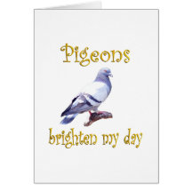 Pigeons Brighten My Day Greeting Card
