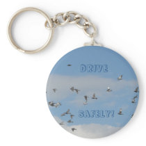 Pigeons in Flight Keychain (key fob)