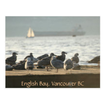 Pigeons on a dock post cards