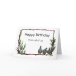 Pigeons on Twig Birthday Card cards