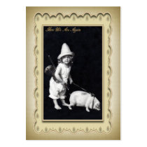Piggy and I Mini Postcard Profile Card Business Card Template