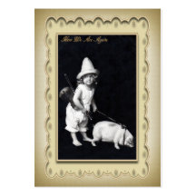 Piggy and I Mini Postcard Profile Card Business Card Template
