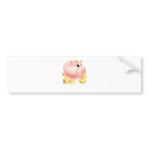 Piggy bank and gold coins bumper sticker