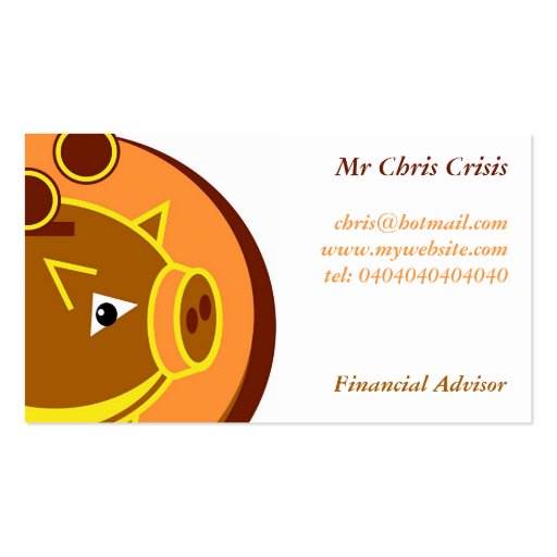 Piggy Bank Business Cards (front side)