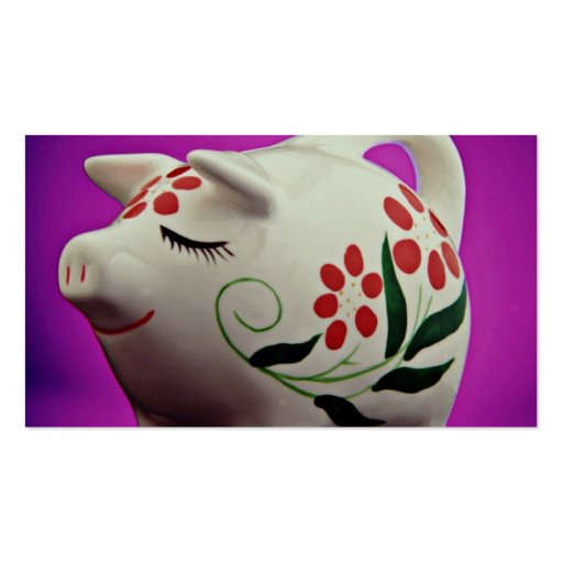 Piggy bank  flowers business card (back side)