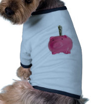 Piggy bank with money dog tee shirt