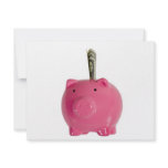 Piggy bank with money personalized invitation
