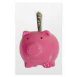 Piggy bank with money personalized stationery