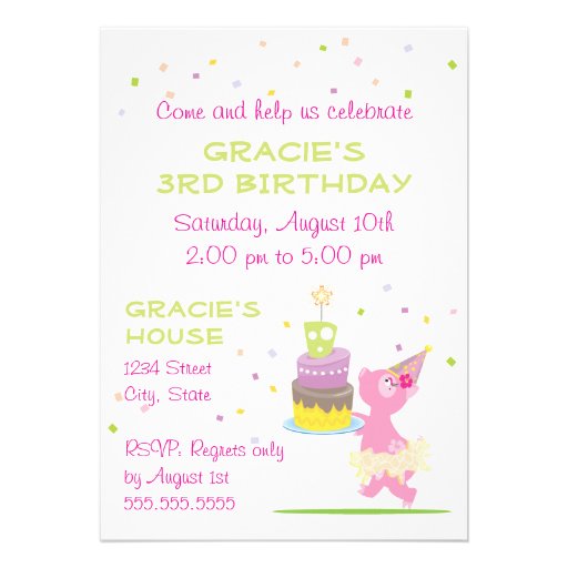 Piggy Birthday Party  Invitation - Kids